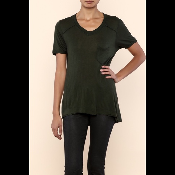 Blank NYC Tops - BlankNYC Blk V Neck Pocket Short Sleeve Jersey Top